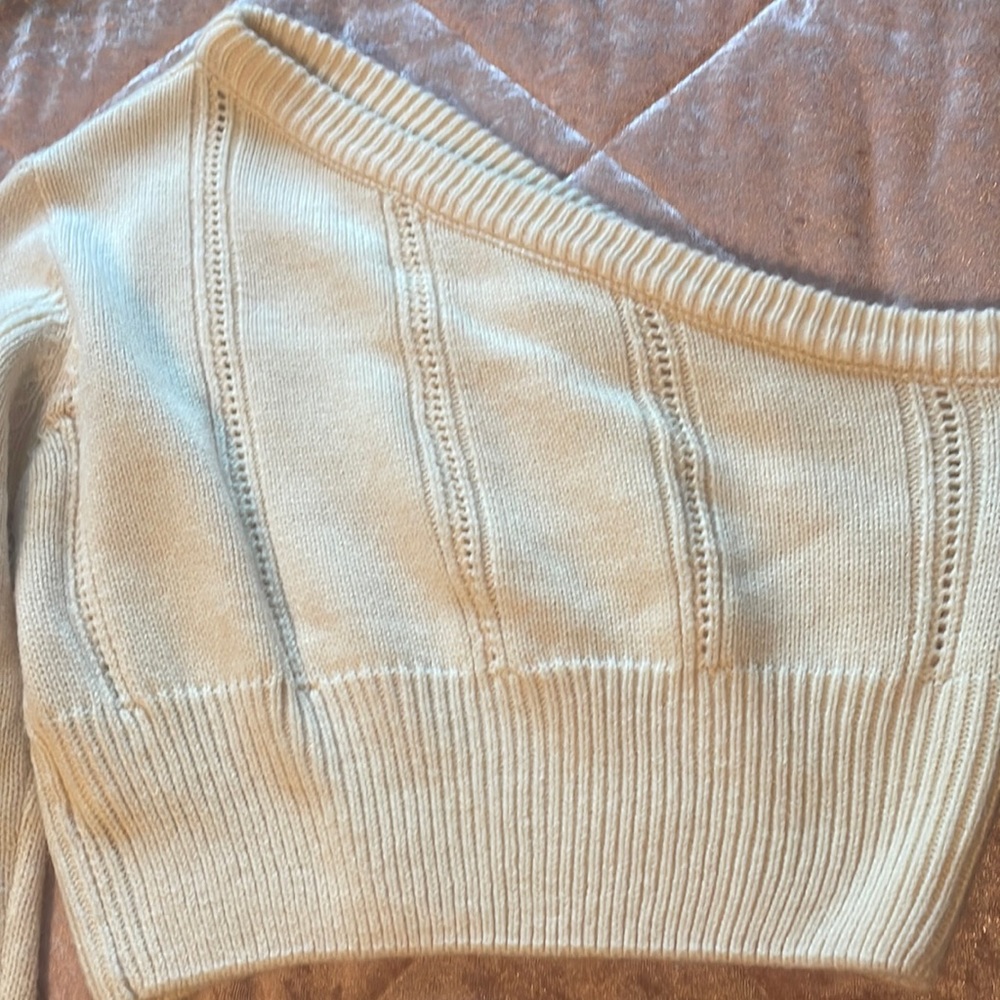 Asymmetrical Neck Crop Sweater